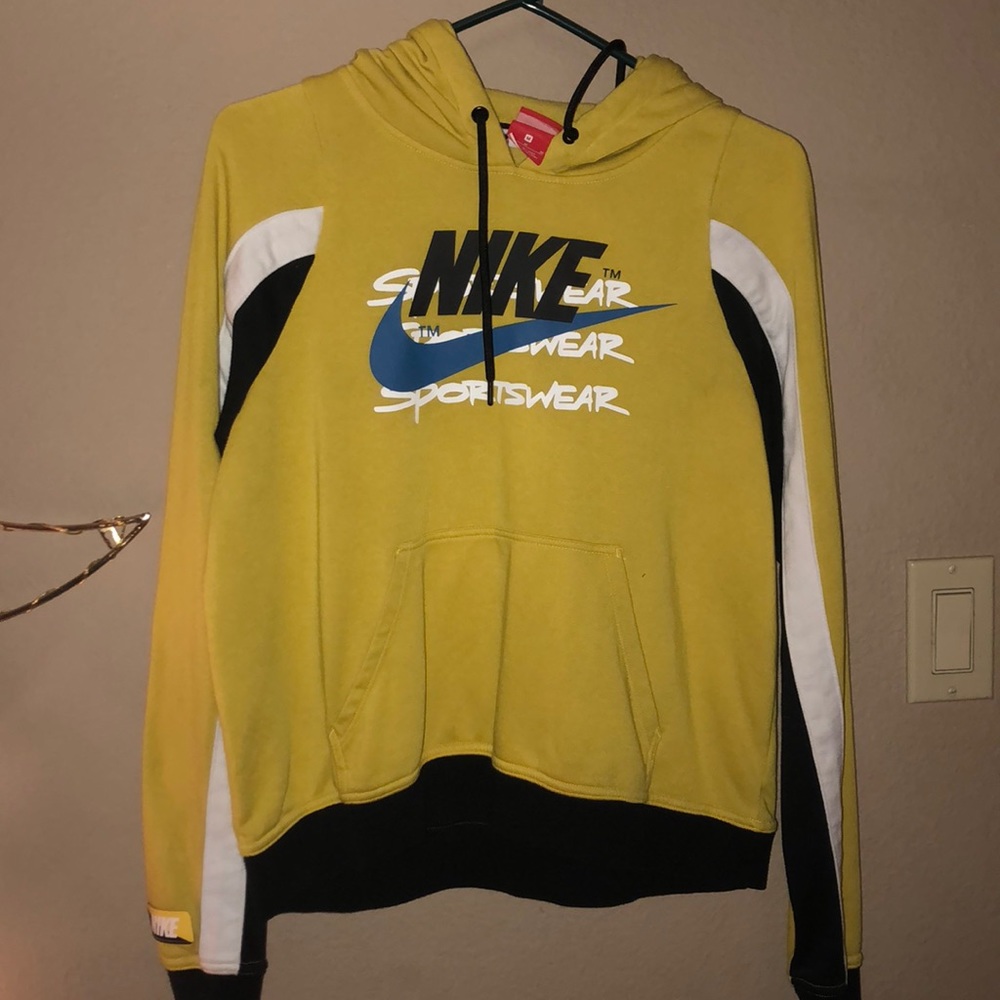 Yellow Nike cropped sweatshirt size small